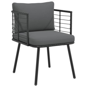 Silla de jardín con cojines ratán sintético negro by , Garden chairs - Ref: Foro24-4108259, Price: 115,24 €, Discount: %