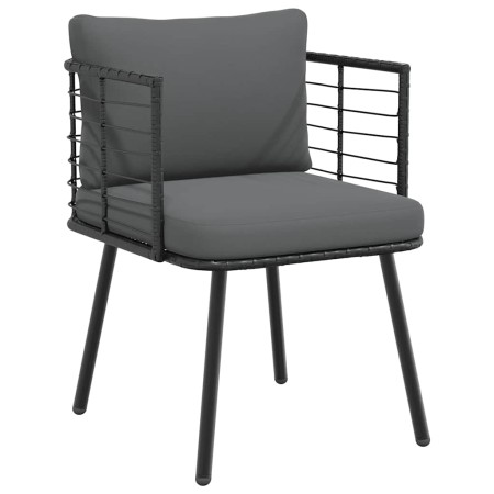 Silla de jardín con cojines ratán sintético negro von , Gartenstühle - Ref: Foro24-4108259, Preis: 115,24 €, Rabatt: %