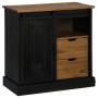 Aparador HALDEN con puerta corredera negro 80x40x80 cm de , Aparadores - Ref: Foro24-4018420, Precio: 205,49 €, Descuento: %