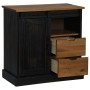 Aparador HALDEN con puerta corredera negro 80x40x80 cm de , Aparadores - Ref: Foro24-4018420, Precio: 205,49 €, Descuento: %