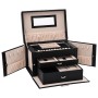 Joyero de 3 niveles con espejo y cerradura negro 26x18x17,5 cm von , Schmuckständer - Ref: Foro24-4103559, Preis: 45,82 €, Ra...