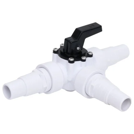 Válvula de bola de 3 vías para piscina blanca y negra de vidaXL, Accesorios para piscinas y spa - Ref: Foro24-313995, Precio:...