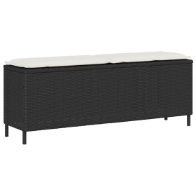 Banco de jardín con cojín negro 110x30x40,5 cm ratán sintético by , garden benches - Ref: Foro24-4104154, Price: 91,74 €, Dis...