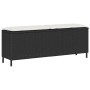 Banco de jardín con cojín negro 110x30x40,5 cm ratán sintético by , garden benches - Ref: Foro24-4104154, Price: 92,09 €, Dis...
