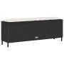Banco de jardín con cojín negro 110x30x40,5 cm ratán sintético by , garden benches - Ref: Foro24-4104154, Price: 92,09 €, Dis...
