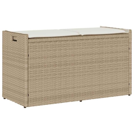 Banco de almacenaje con cojín beige 100 cm ratán sintético von , Gartenbänke - Ref: Foro24-4104064, Preis: 135,59 €, Rabatt: %