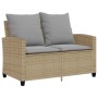 Sofá jardín de 2 plazas con cojín y mesa beige ratán sintético by , Outdoor sofas - Ref: Foro24-4103848, Price: 228,00 €, Dis...