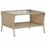 Sofá jardín de 2 plazas con cojín y mesa beige ratán sintético by , Outdoor sofas - Ref: Foro24-4103848, Price: 228,00 €, Dis...