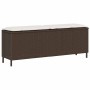 Banco de jardín con cojín gris 110x30x40,5 cm ratán sintético by , garden benches - Ref: Foro24-4104156, Price: 79,17 €, Disc...