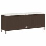Banco de jardín con cojín gris 110x30x40,5 cm ratán sintético by , garden benches - Ref: Foro24-4104156, Price: 79,17 €, Disc...