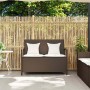 Banco de jardín con almacenaje y cojín marrón ratán sintético de , Bancos de jardín - Ref: Foro24-4104212, Precio: 189,00 €