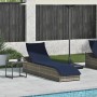 Tumbona plegable con cojín y espacio gris ratán sintético by , Loungers - Ref: Foro24-4104227, Price: 233,92 €, Discount: %