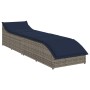 Tumbona plegable con cojín y espacio gris ratán sintético by , Loungers - Ref: Foro24-4104227, Price: 233,92 €, Discount: %