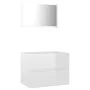 Set muebles de baño 2 piezas madera contrachapada blanco brillo de vidaXL, Muebles de baño - Ref: Foro24-804878, Precio: 60,1...