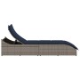Tumbona plegable con cojín y espacio gris ratán sintético by , Loungers - Ref: Foro24-4104227, Price: 233,92 €, Discount: %