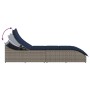 Tumbona plegable con cojín y espacio gris ratán sintético by , Loungers - Ref: Foro24-4104227, Price: 233,92 €, Discount: %