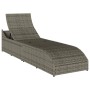 Tumbona plegable con cojín y espacio gris ratán sintético by , Loungers - Ref: Foro24-4104227, Price: 233,92 €, Discount: %