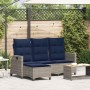 Sofá de jardín reclinable con cojines en forma de L gris by , Outdoor sofas - Ref: Foro24-4108244, Price: 289,76 €, Discount: %