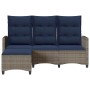 Sofá de jardín reclinable con cojines en forma de L gris by , Outdoor sofas - Ref: Foro24-4108244, Price: 289,76 €, Discount: %