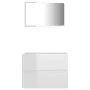 Set muebles de baño 2 piezas madera contrachapada blanco brillo de vidaXL, Muebles de baño - Ref: Foro24-804878, Precio: 60,1...