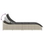 Tumbona plegable con cojín y espacio gris claro ratán sintético by , Loungers - Ref: Foro24-4104225, Price: 235,56 €, Discoun...