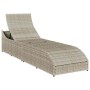 Tumbona plegable con cojín y espacio gris claro ratán sintético by , Loungers - Ref: Foro24-4104225, Price: 235,56 €, Discoun...