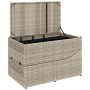 Tumbona plegable con cojín y espacio gris claro ratán sintético by , Loungers - Ref: Foro24-4104225, Price: 235,56 €, Discoun...