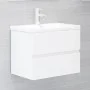Set muebles de baño 2 piezas madera contrachapada blanco brillo de vidaXL, Muebles de baño - Ref: Foro24-804878, Precio: 60,1...