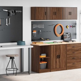 Armarios 2 uds para garaje madera ingeniería marrón roble de , Armarios industriales - Ref: Foro24-3328275, Precio: 82,04 €, ...