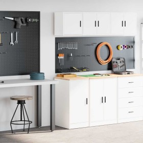 Armarios 2 uds para garaje madera de ingeniería blanco