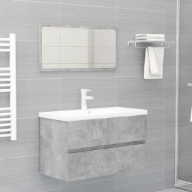 Concrete gray plywood 2-piece bathroom furniture set by vidaXL, Bathroom furniture - Ref: Foro24-804885, Price: 72,70 €, Disc...