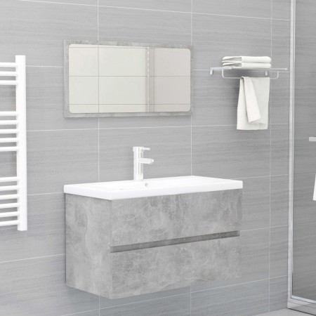 2-teiliges Badezimmermöbelset aus betongrauem Sperrholz von vidaXL, Badezimmermöbel - Ref: Foro24-804885, Preis: 72,70 €, Rab...