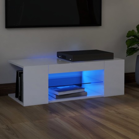 TV-Schrank mit strahlend weißen LED-Leuchten 90x39x30 cm von vidaXL, TV-Möbel - Ref: Foro24-804244, Preis: 52,31 €, Rabatt: %