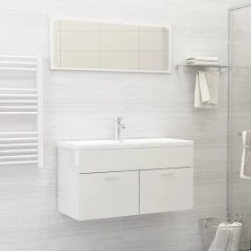 Badezimmermöbel Set 2 Stück Sperrholz glänzend weiß von vidaXL, Badezimmermöbel - Ref: Foro24-804806, Preis: 81,81 €, Rabatt: %