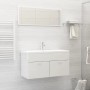 Bathroom furniture set, 2 pieces, plywood, glossy white. by vidaXL, Bathroom furniture - Ref: Foro24-804806, Price: 89,44 €, ...