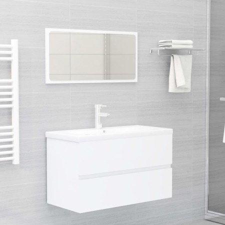 2-teiliges Badezimmermöbelset aus weißem Sperrholz von vidaXL, Badezimmermöbel - Ref: Foro24-804881, Preis: 84,29 €, Rabatt: %