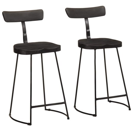 Taburetes de barra 2 uds negro 49x43x88 cm madera maciza mango von , Küchenhocker - Ref: Foro24-4013516, Preis: 141,67 €, Rab...