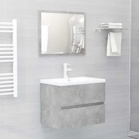 2-teiliges Badezimmermöbelset aus betongrauem Sperrholz von vidaXL, Badezimmermöbel - Ref: Foro24-804876, Preis: 56,88 €, Rab...