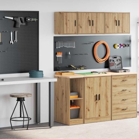 Armarios 2 uds para garaje madera ingeniería artesanal roble by , Armarios industriales - Ref: Foro24-3328268, Price: 68,67 €...