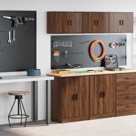 Armarios 2 uds para garaje madera ingeniería marrón roble by , Armarios industriales - Ref: Foro24-3328311, Price: 123,36 €, ...