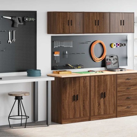 Armarios 2 uds para garaje madera ingeniería marrón roble by , Armarios industriales - Ref: Foro24-3328311, Price: 123,36 €, ...