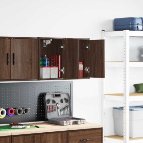 Armarios de pared 2 uds para garaje madera marrón roble by , Armarios industriales - Ref: Foro24-860620, Price: 44,41 €, Disc...