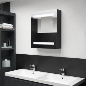 Armario de baño con espejo negro 50x14x60 cm