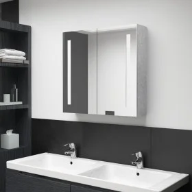 Armario de baño con espejo LED gris hormigón 62x14x60 cm by vidaXL, bathroom vanities - Ref: Foro24-326518, Price: 108,51 €, ...