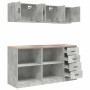 Armarios 6 uds para garaje madera de ingeniería ris hormigón