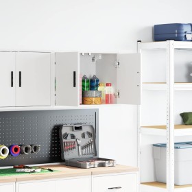 Armario de pared para garaje madera de ingeniería blanco by , Armarios industriales - Ref: Foro24-860643, Price: 49,02 €, Dis...