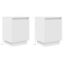 Mesillas de noche con luces LED 2 uds blanco 38x34x50 cm de , Mesitas de noche - Ref: Foro24-861266, Precio: 80,76 €, Descuen...