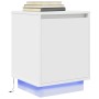 Mesillas de noche con luces LED 2 uds blanco 38x34x50 cm de , Mesitas de noche - Ref: Foro24-861266, Precio: 80,76 €, Descuen...
