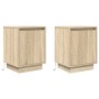 Mesillas de noche con luces LED 2 uds roble sonoma 38x34x50 cm de , Mesitas de noche - Ref: Foro24-861270, Precio: 81,06 €, D...