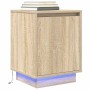 Mesillas de noche con luces LED 2 uds roble sonoma 38x34x50 cm de , Mesitas de noche - Ref: Foro24-861270, Precio: 81,06 €, D...